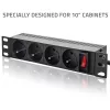 Qoltec hliníková PDU pre 10'' RACK | 1U | 16A | 4xFRENCH | 1,8m
