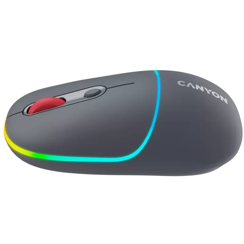 Canyon MW-22 2in1 RGB bezdrôtová myš - sivá - Bluetooth/RF - 1 600 dpi - nabíjateľná