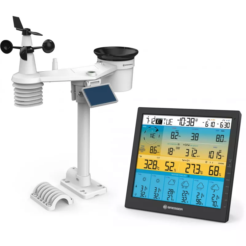Bresser 7003220 Weather Center 7-in-1 Solar 6-Day 4cast Pro SF digitálna meteorologická stanica, LCD, čierna