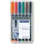 Permanentný marker Staedtler 313 WP6 čierna modrá hnedá zelená oranžová červená