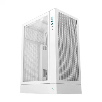 PC skriňa DeepCool CH170 PLUS WH Midi Tower — biela, tvrdené sklo, podpora Micro ATX/Mini-ITX, GPU do 34,2 cm, výška CPU chladiča 164 mm