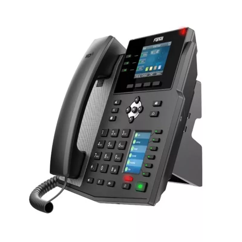 IP telefón Fanvil X4U čierny 12 liniek LCD Wi-Fi káblový ručný telefón