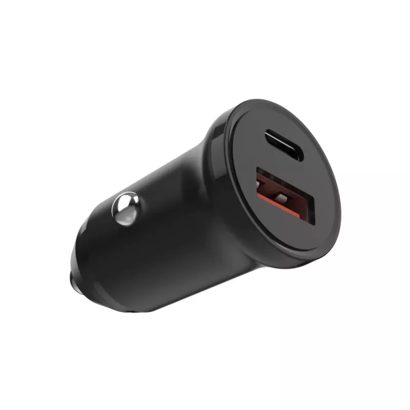 Autonabíjačka FIXED FIXCC20N-CU-BK — USB-C a USB-A konektory, výstupný výkon 20 W, kompaktný adaptér do auta