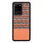 Puzdro na telefón Man and Wood pre Samsung Galaxy S20 Ultra — hnedý kárový vzor s čiernym rámom