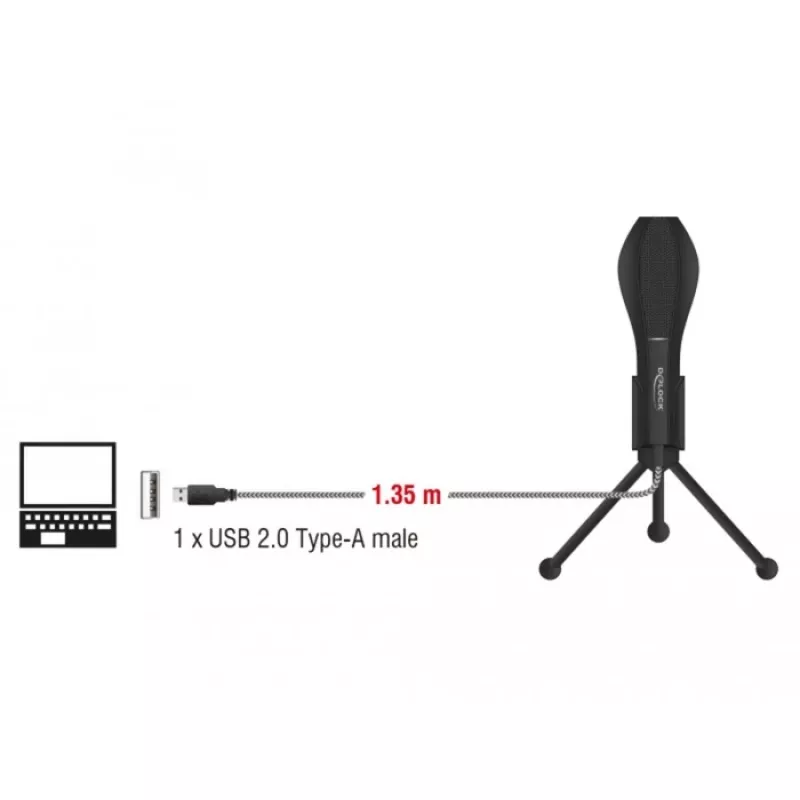 USB kondenzátorový mikrofón so stojanom na stôl - ideálny na hranie, Skype a spev