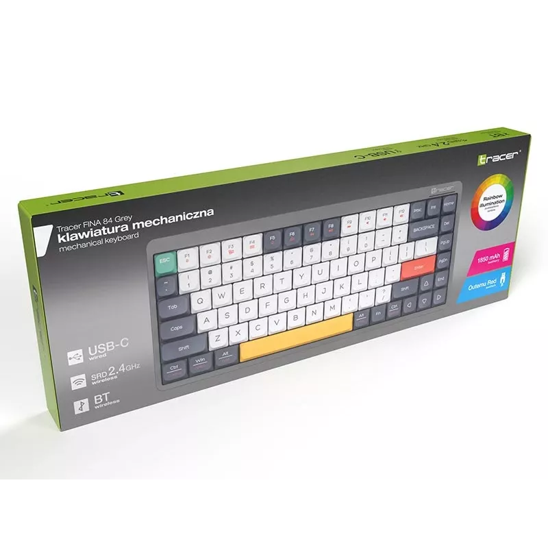 Mechanická klávesnica Tracer FINA 84 sivá (Outemu Red Switch) TRAKLA47279