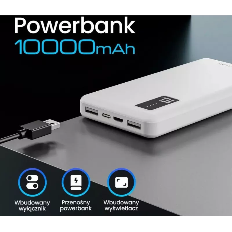 Prenosná powerbanka Extralink EPB-098W 10000mAh