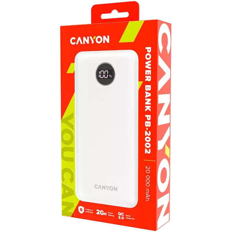 Prenosná nabíjačka Canyon PB-2002 20000 mAh