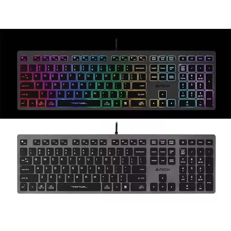 Káblová klávesnica A4Tech FSTYLER FX60H s neónovým podsvietením