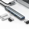 USB hub QOLTEC 53792, USB-C 3.1 na 4 porty (USB 3.0 x1, USB 2.0 x3)