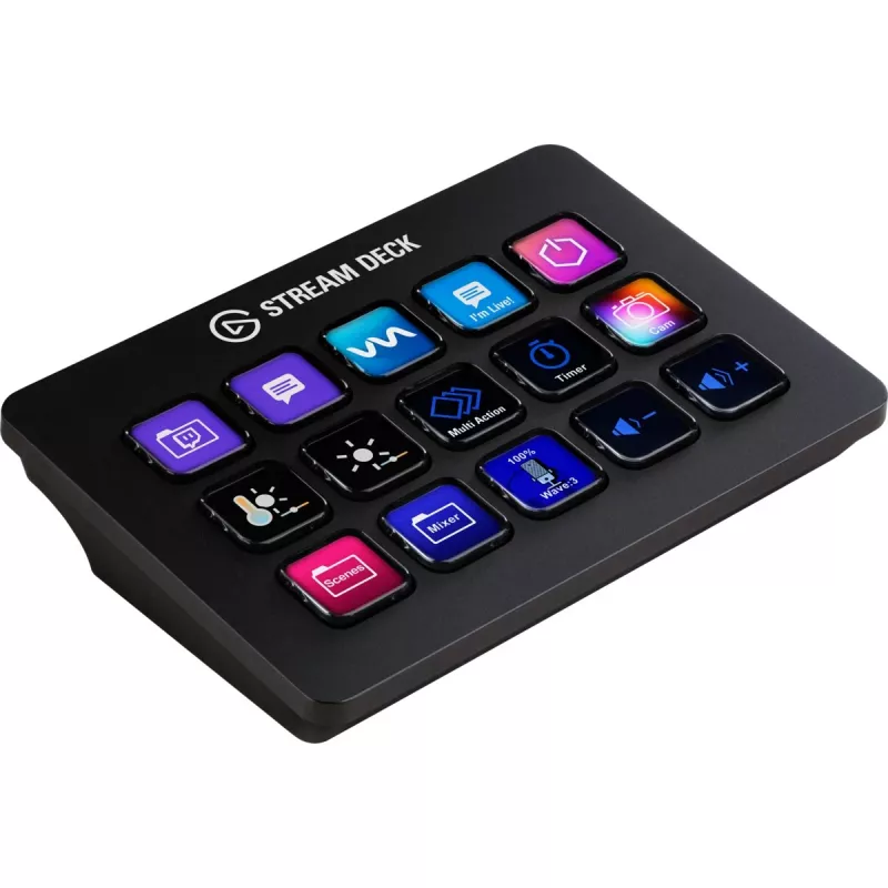 Elgato Stream Deck MK.2 – prispôsobiteľný 15-tlačidlový USB ovládací panel s klasickými tlačidlami, čierna