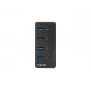 Natec Mantis 2 NHU-1557 4-portový rozbočovač USB 3.0, vstup USB Type-B, vypínače zapnúť/vypnúť, sieťový adaptér, čierny