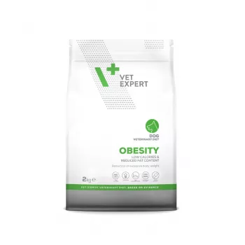 Suché krmivo VETEXPERT Veterinary Diet Obesity 2 kg — manažment hmotnosti pre dospelých psov, hydina, proteín 30 %, tuk 6,5 %