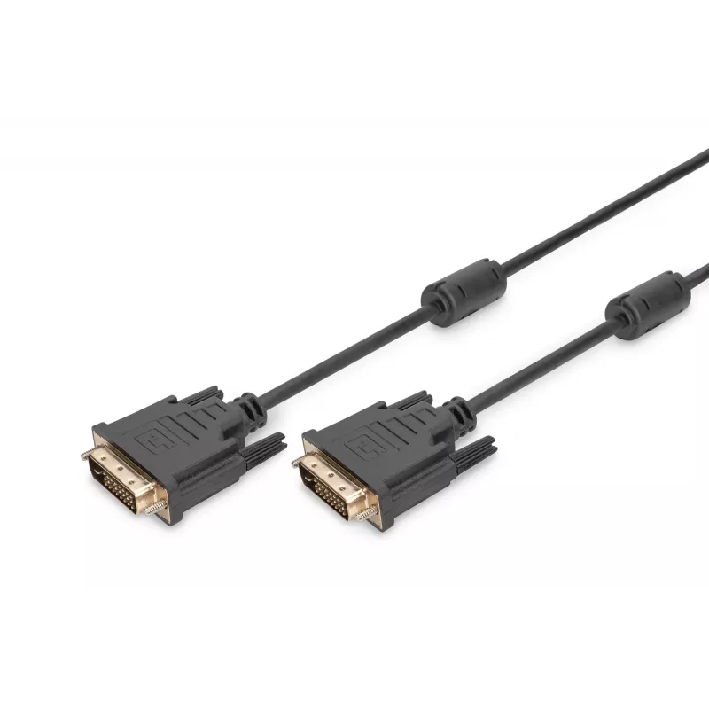 Assmann DVI prepojovací kábel. DVI(24+1). 2x ferit M/M. 10.0m. DVI-D dual link. UL. bl (AK-320101-100-S)