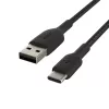 Pletený USB-C na USB-A kábel 3 m čierny