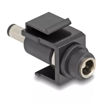 DeLOCK Keystone modul DC 5,5 x 2,1 mm samica na DC 5,5 x 2,5 mm samec čierna