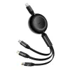 USB kábel Baseus CAMJ010201 1,1 m USB 3.2 Gen 1 USB C Micro USB-A Lightning čierny