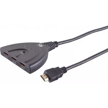 HDMI switch ShiverPeaks 05-02007 3x1 4K60Hz — 3 vstupy na 1 výstup, UHD 3840x2160@60Hz