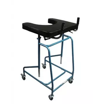 Štvorkolesový oporný rollator VITEA CARE VCBK2A s výškovo nastaviteľným, skladacím oceľovým rámom, brzdami, 4 gumenými kolesami, max. zaťaženie 125 kg