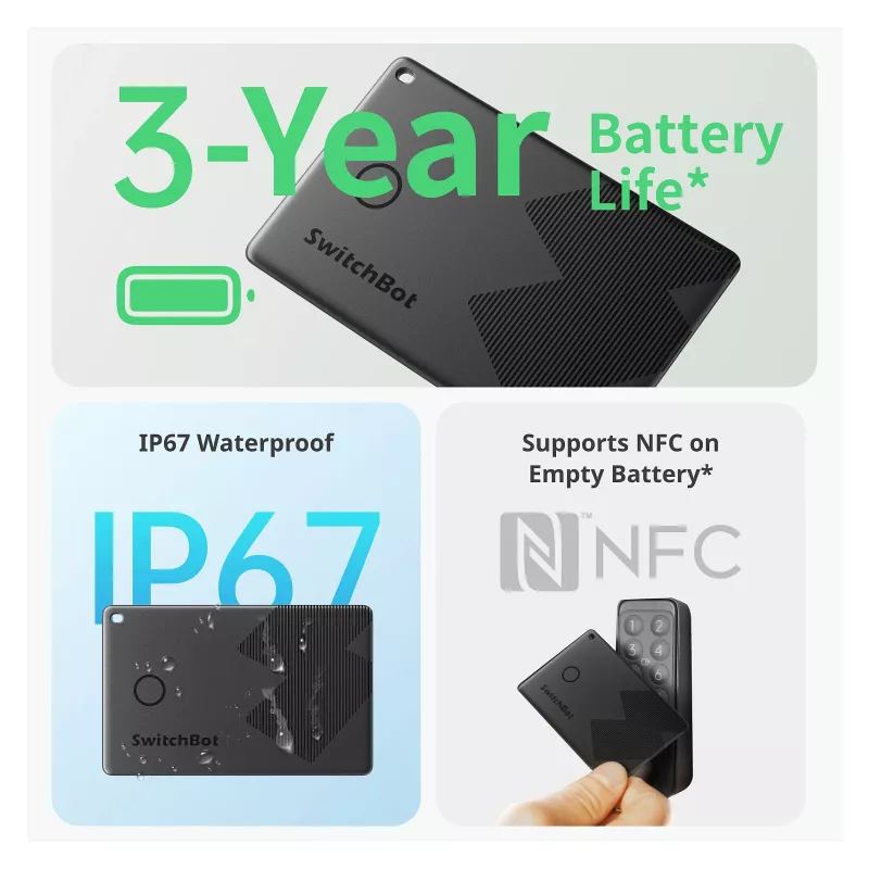 Switchbot tracker do peňaženky NFC kompatibilný (W2500032)