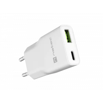 Napájací zdroj NATEC Ribera NUC-2376 — 1× USB-A, 1× USB-C, 3 A výstup