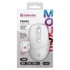 Defender Feam MM-296 52297 bezdrôtová myš, tiché klikanie, optická, 1600 DPI, USB, biela