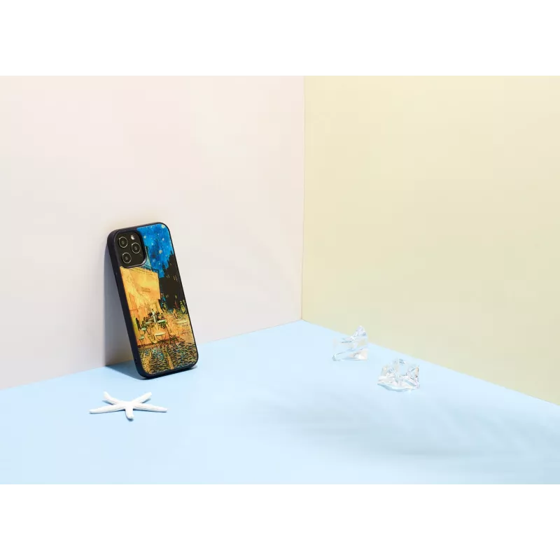 Ochranné puzdro iKins pre Apple iPhone 12 / 12 Pro – čierna, dizajn Café Terrace