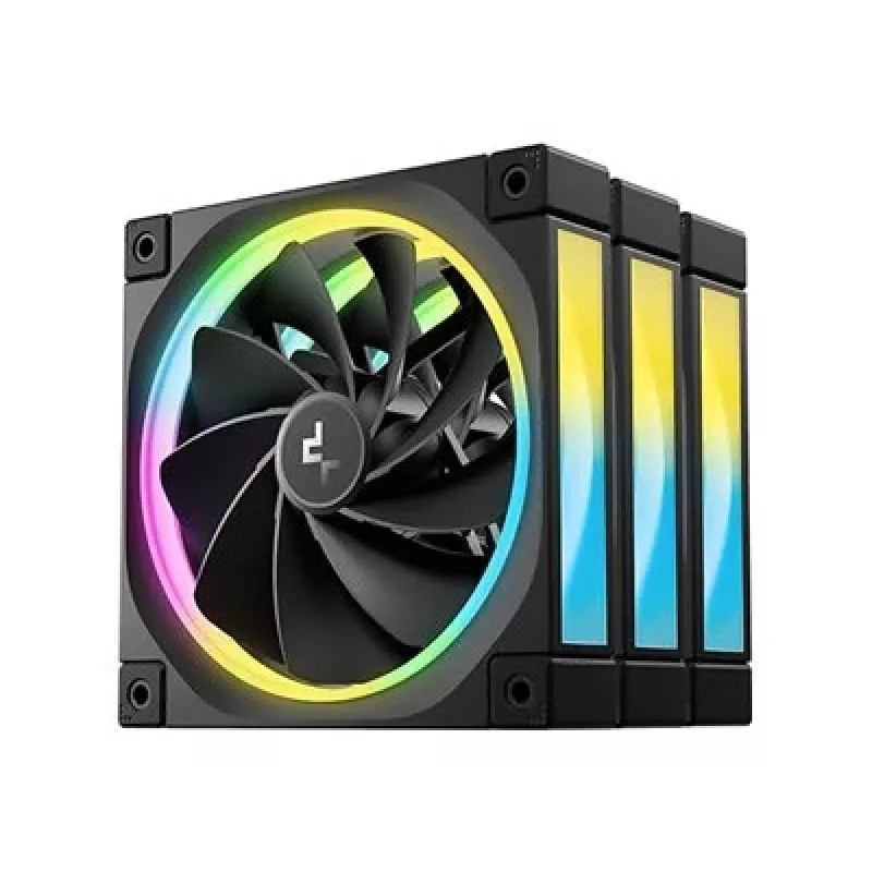 DeepCool FL12R 3-in-1 ventilátory do skrinky 120 mm (3 ks), Reverse, 4-pin PWM, 500–2150 ot./min, FDB, čierne