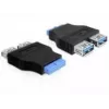 Delock adaptér USB 3.0 pin header konektor samica > 2 x USB 3.0 konektor samica - vedľa seba (65324)