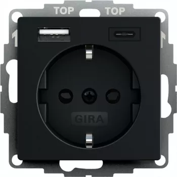 gira zásuvka s USB portom, model 2459005, čierna