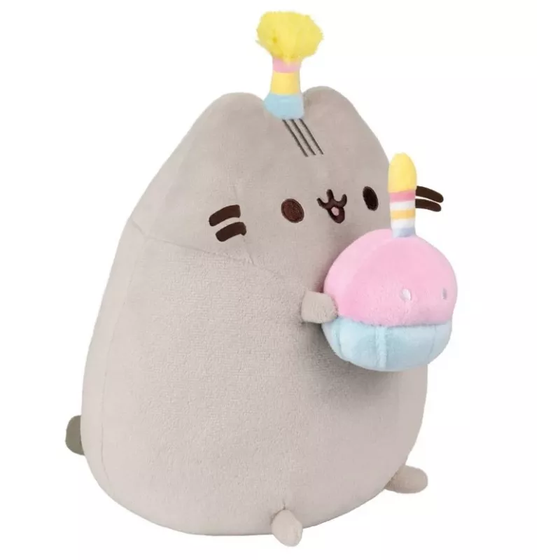 Plüšová hračka Pusheen od Pusheen — 24 cm narodeninová čiapka s tortou plüšová hračka