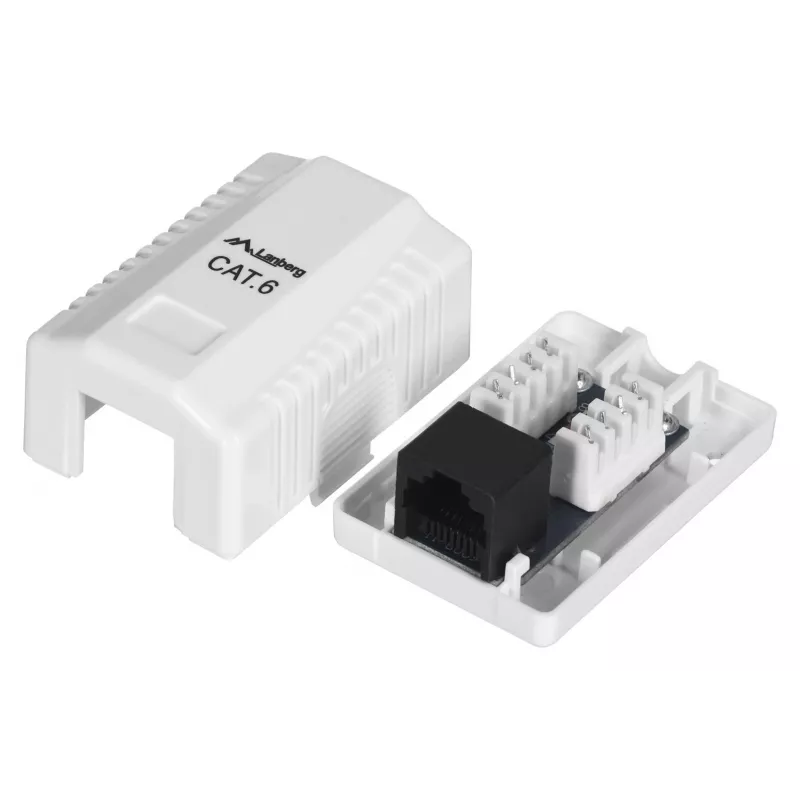 LANBERG zásuvka RJ-45 OU6-0001-W, Cat6, biela