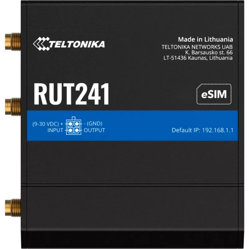 TELTONIKA NETWORKS RUT241 eSIM GLOBAL priemyselný router (RUT241230000)