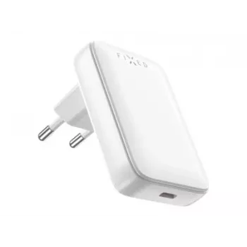 FIXED Slim USB-C cestovná nabíjačka, GaN, podpora PD, 30W, biela | Fixed