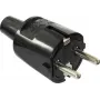AS SCHWABE PVC konektor samec 16A, 250V spoľahlivá verzia čierna (62222)