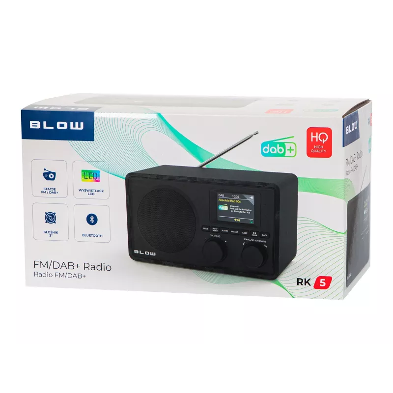 BLOW kuchynské rádio RK5 FM/DAB+ s Bluetooth, čierne