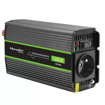 Automobilový menič Qoltec Monolith 1200 W čierny 24 V