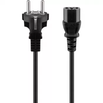 Wentronic Goobay napájací kábel, 1,5 m, čierna - Typ F (Typ F, CEE 7/7) > konektor samica C13 (napájací konektor) (68605)