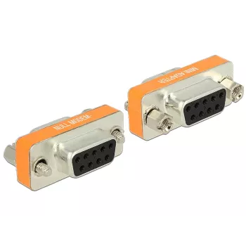 DeLOCK 65570 D-Sub 9-pinový (DB-9) konektor samica na samicu nullmodem gender changer, pozlátené kontakty