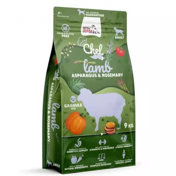 SYTA MICHA Chef jahňacina, špargľa a rozmarín – suché krmivo pre psov – 9 kg