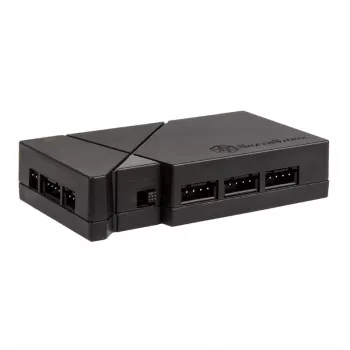 Regulátor ventilátorov SilverStone LSB01 – 3-kanálové manuálne ovládanie, čierna, plastové puzdro, 46×19 mm