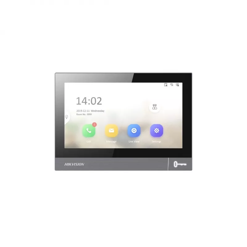 Videotelefón vnútorná jednotka Hikvision DS-KH8381-WTE1 7 palcov 1024x600, PoE, Wi‑Fi, MicroSD