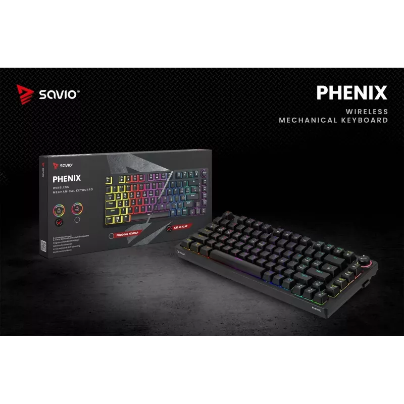 Savio Phenix SAVGK-RED herná klávesnica USB RF Wireless Bluetooth QWERTY