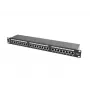 Patch panel 1U LANBERG PPS6-1024-B, 24-portový Cat6, kov, čierny, 442×114,5×44,5 mm