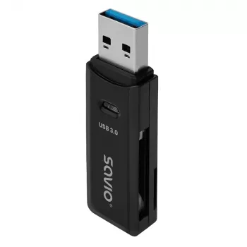 Čítačka kariet SAVIO AK-64 USB 3.2 Gen 1 výstup typu A, slot MicroSD, 5000 Mbit/s, čierna