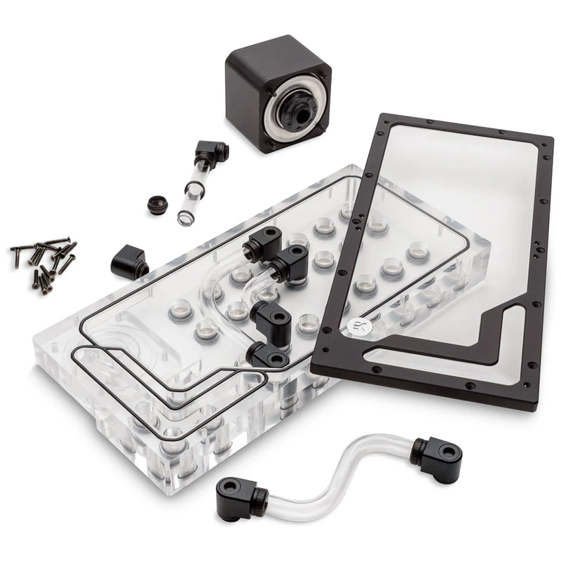 Pumpná rozdeľovacia doska EK Water Blocks EK-QuantumX Loophole D5 PWM čierna plexisklo