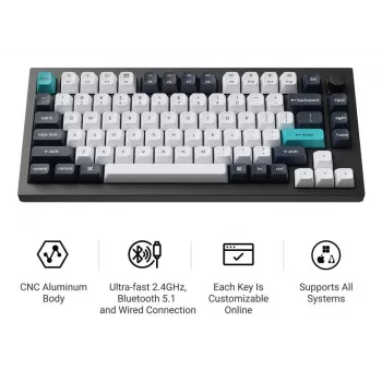 Mechanická klávesnica Keychron Q1 Max 75% s Banana Switches, Carbon Black