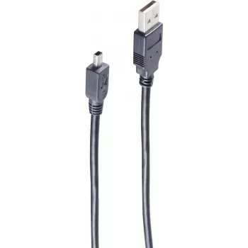 USB kábel ShiverPeaks BS77261 1 m USB A na Mini-USB B sivý