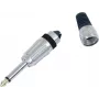 6,3 mm mono jack konektor Omnitronic, model 30200694, poniklovaný audio konektor