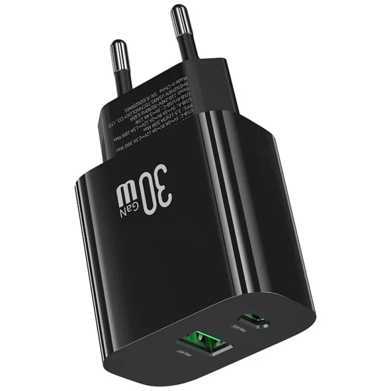 USAMS nabíjačka USA001631 30W s 1x USB-C a 1x USB-A rýchle nabíjanie
